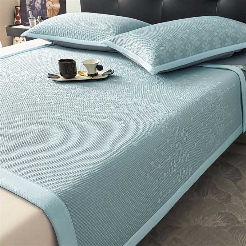 Category A Ice Bean Jacquard Cooling Mat 3-Piece Set, Summer Cooling Silk Mat 2-Piece Set, Mother and Baby Grade Home Use Ice Silk Mat