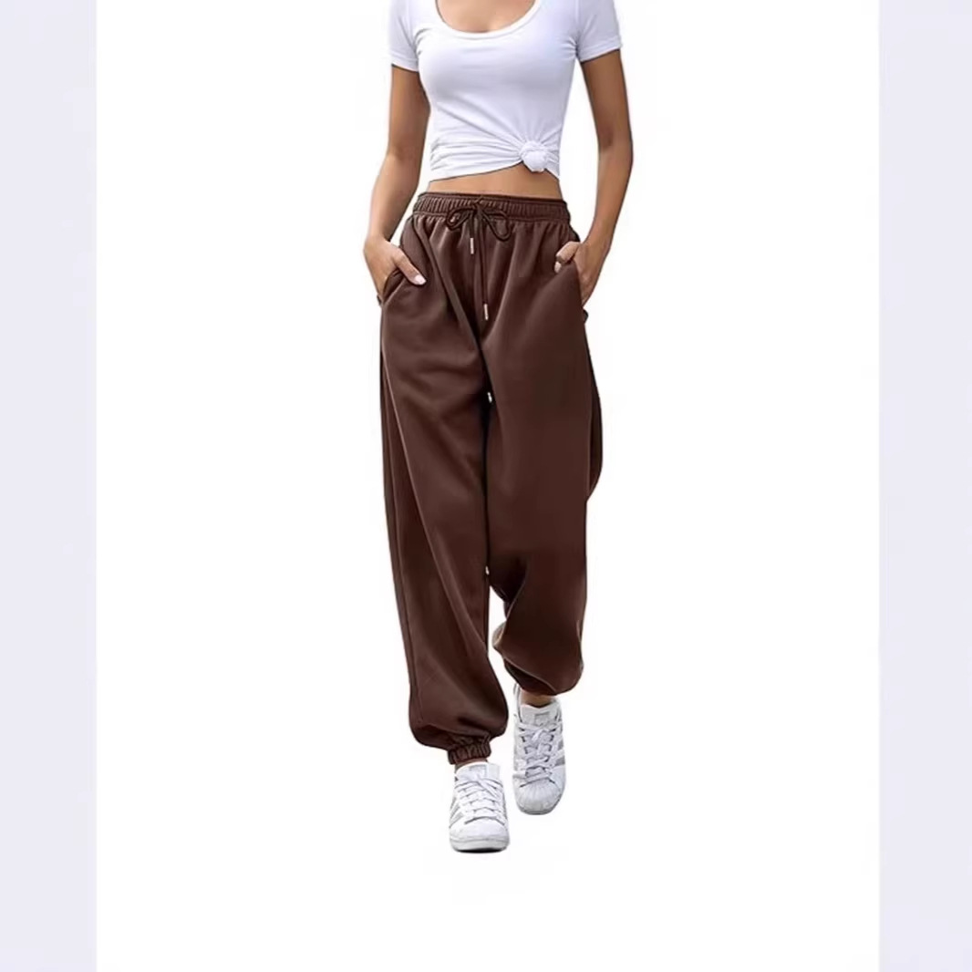 Cross-border independent websites eBay Amazon Wish Europe and America 2025 winter casual loose high-waisted sweatpants