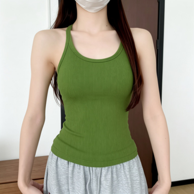 EBB Women's Summer Camisole Vest - Anti-Exposure, Covers Side Boob, Base Layer with Padded Chest, Wearable Outerwear, Halter Neck &amp; Beautiful Backless Top