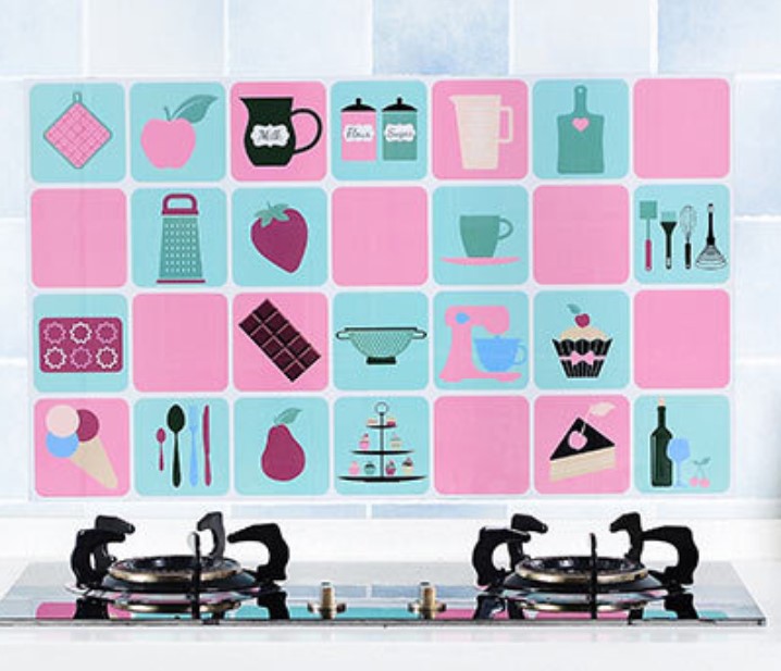 Kitchen stove oil-proof stickers, high temperature resistant oil-proof stickers, cabinet tile stickers, waterproof wall stickers, fume degreaser stickers, decorative wallpaper.
