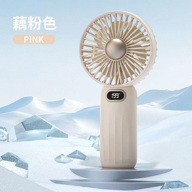 New cross-border handheld mini fan, desktop digital display turbine high-speed fan, USB rechargeable portable mini fan