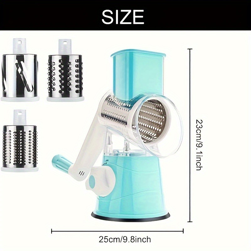 Multi-functional hand-cranked vegetable cutter, manual stainless steel slicer, kitchen vegetable and fruit roller, magic tool, slicer