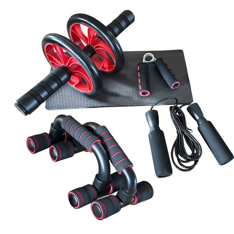 Wholesale abdominal wheel sets, handgrip strength trainers, push-up stands, abdominal wheel and skipping rope combination sets for home exercise and fitness