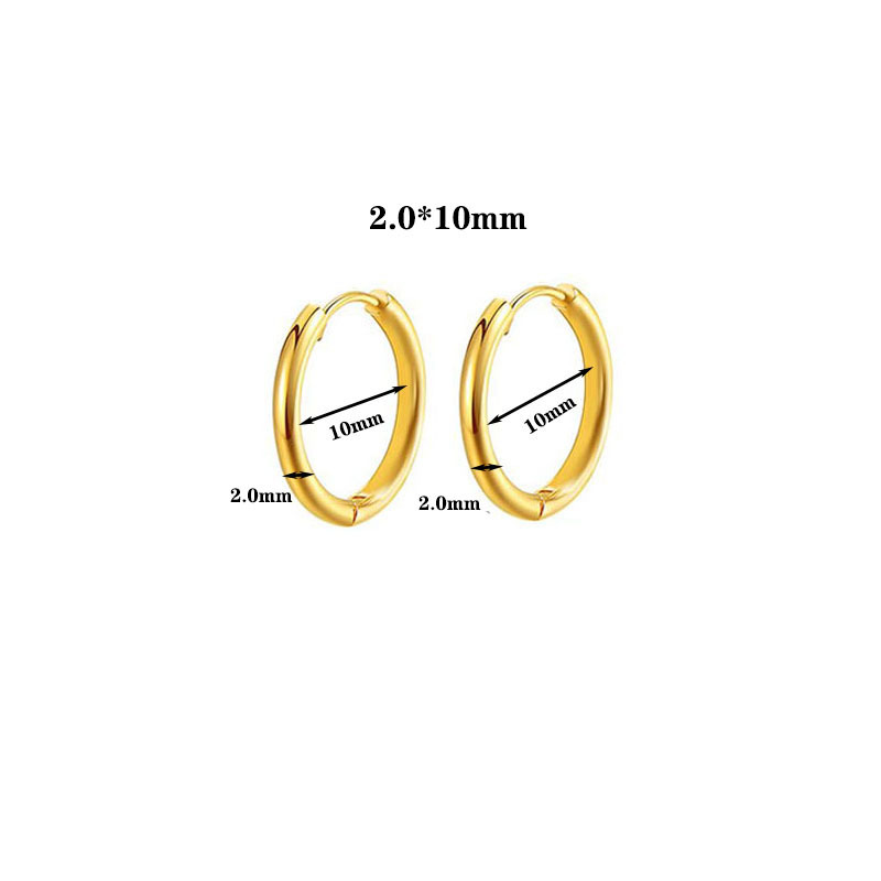 Wholesale 2.0mm wire diameter coil earrings, European and American style, simple stainless steel coil earrings, hot selling across borders.
