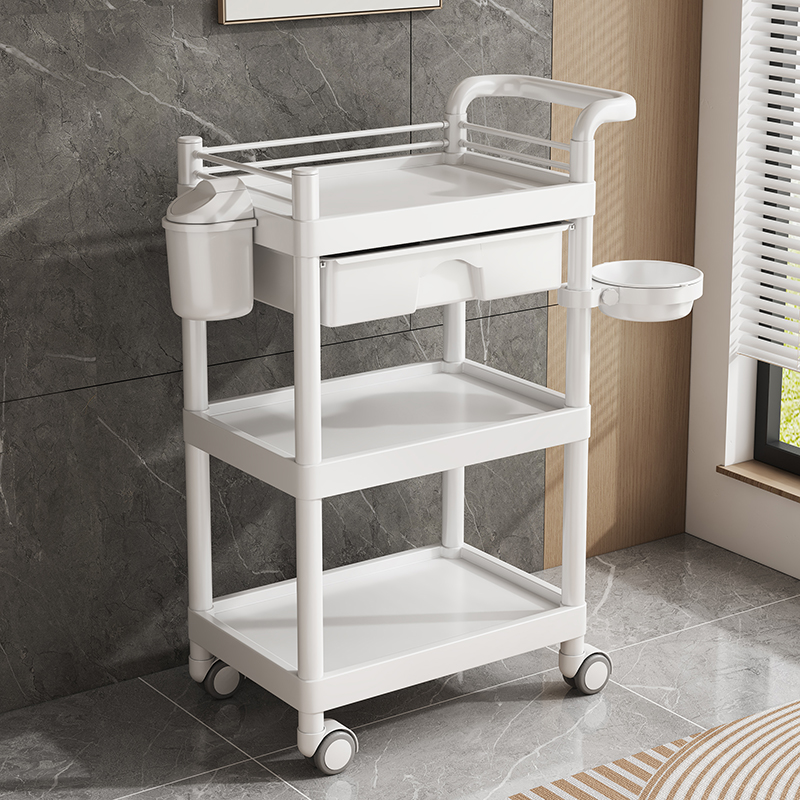 Beauty salon hand-operated cart, cupping cart, small bubble trolley, storage rack, manual trolley, cross-border e-commerce