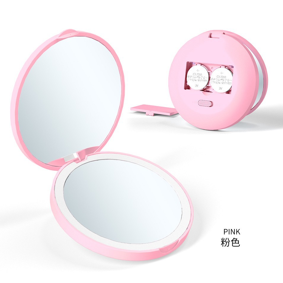 Amazon's best-selling portable LED makeup mirror, battery-powered, folding gift mirror with light, wholesale.