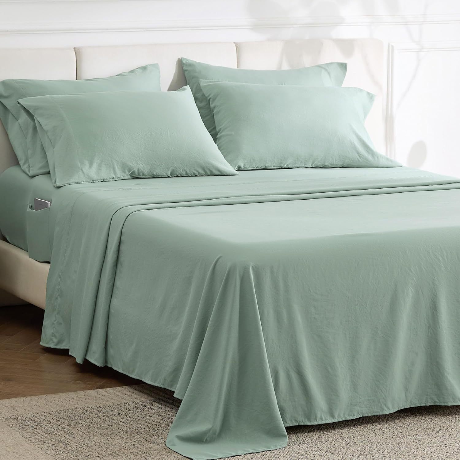 [Cross-border Factory Store] Single Bed Sheet for Dormitory/Home Use, Solid Color, Simple, Double Size Available, Brushed Finish
