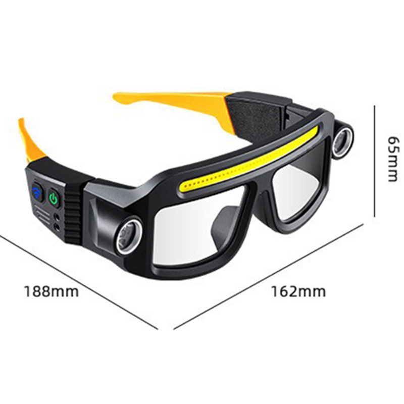Cross-border smart sensing glasses light, multi-functional outdoor strong light work light, maintenance light, ultra-long battery life strong light head