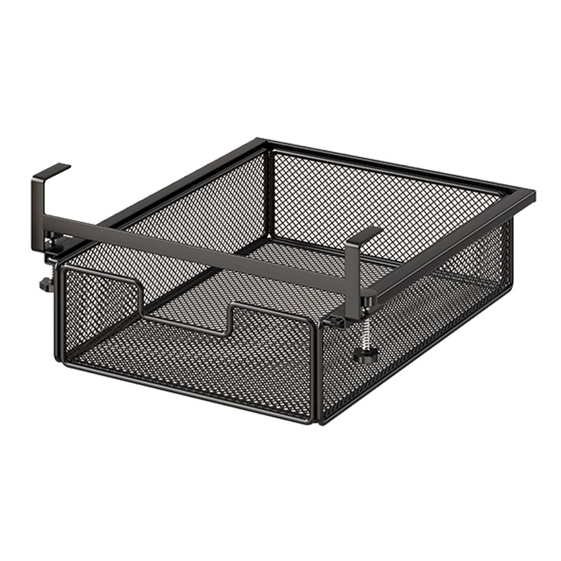 Under-bed storage rack/hanging basket for student sundries and snacks, no-drill drawer type, hanging device under desk.