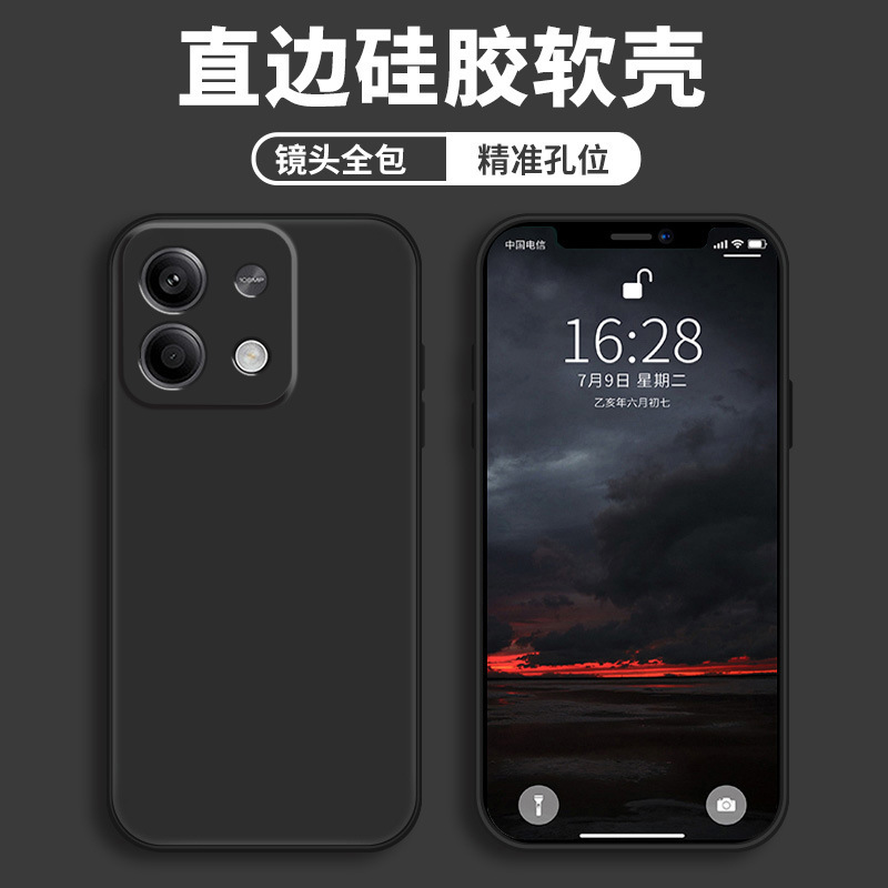 Redmi Note 13 phone case, liquid soft silicone full-coverage drop-proof shell for men and women.