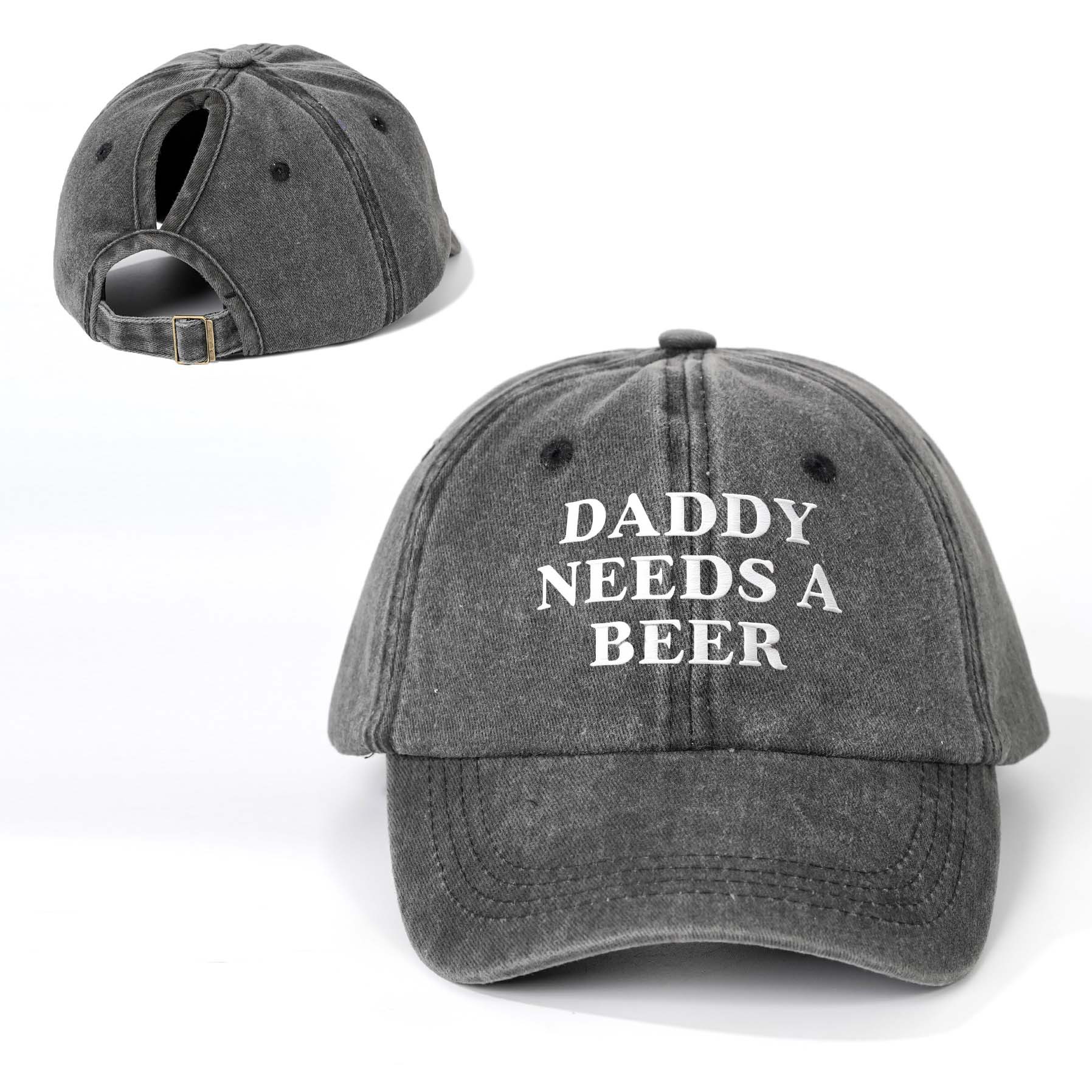 TEMU SHEIN Cross-Border Hot Selling Hat: Embroidered DADDY Ponytail Baseball Cap, Outdoor Adjustable