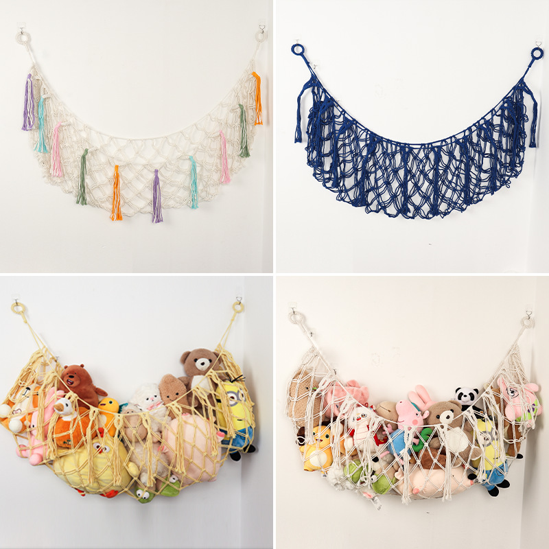 Toy mesh bag, Nordic woven hanging mesh, children's room corner storage mesh bag, Instagram-worthy corner toy storage mesh bag