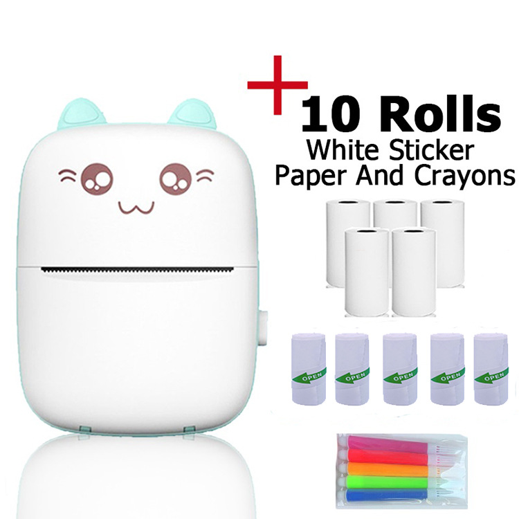 Wireless pocket thermal printer, small portable student error printer, self-adhesive label printing on the go