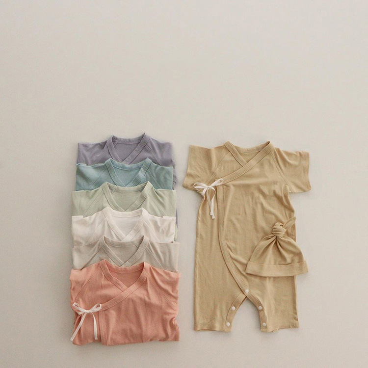 Newborn baby romper summer thin baby monk outfit short-sleeved bodysuit baby bodysuit set