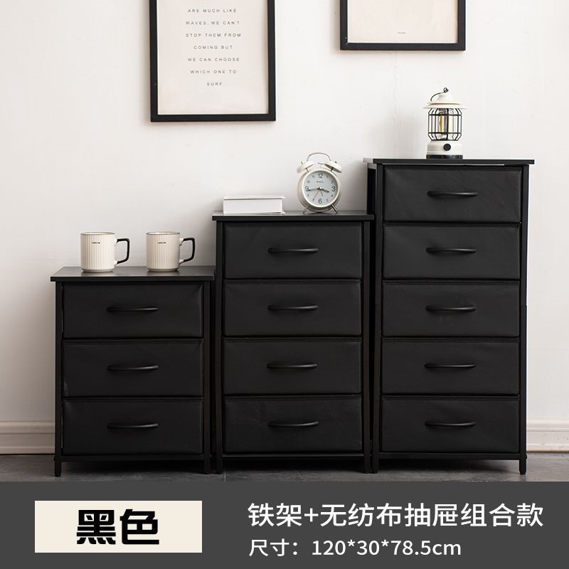 Minimalist modern wrought iron bedside table with drawers, a good alternative for children's bedrooms and master bedrooms, a metal storage cabinet