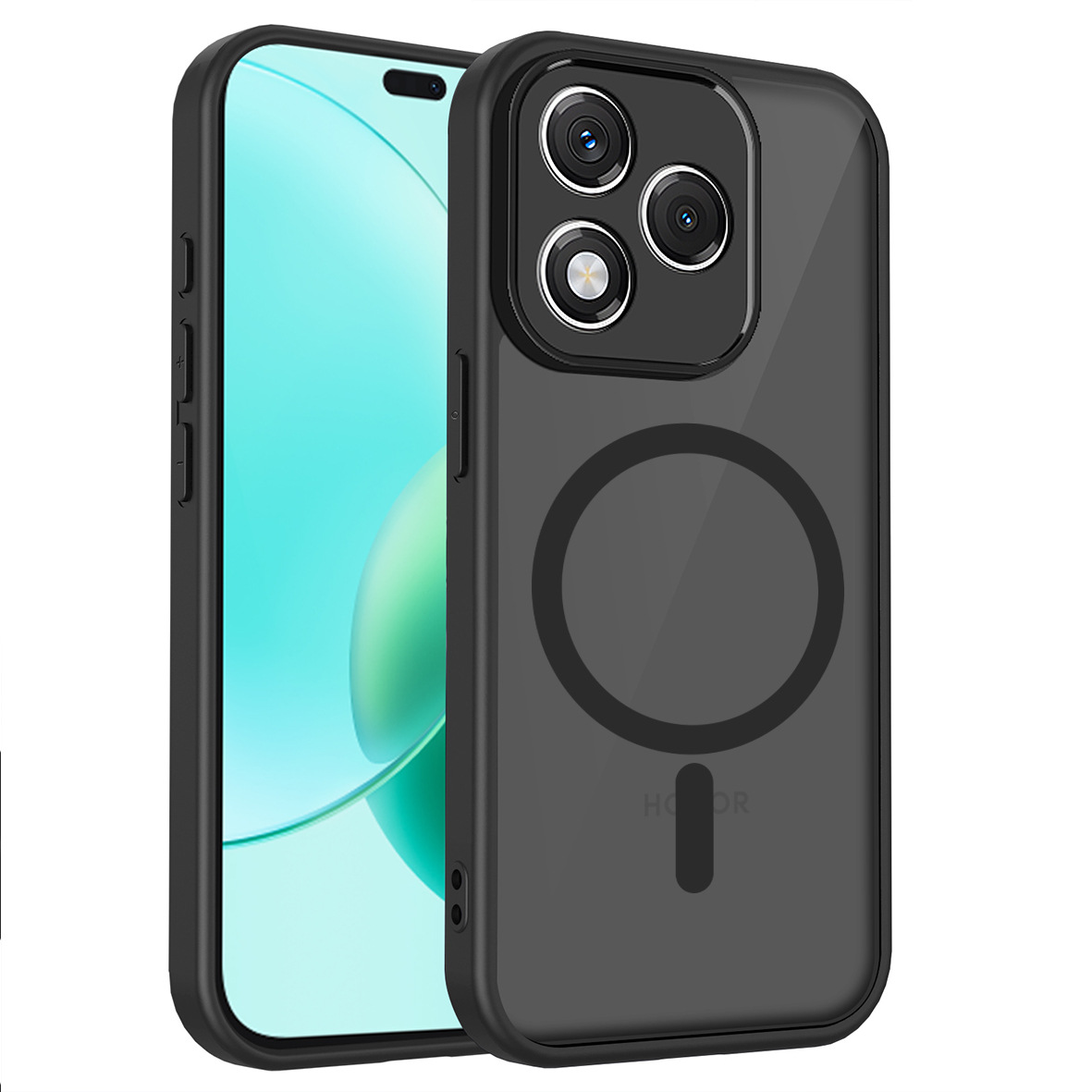 Compatible with Huawei Honor X8D skin-feel magnetic phone Honor 600 Lite transparent black drop-proof Nova 14 protective case