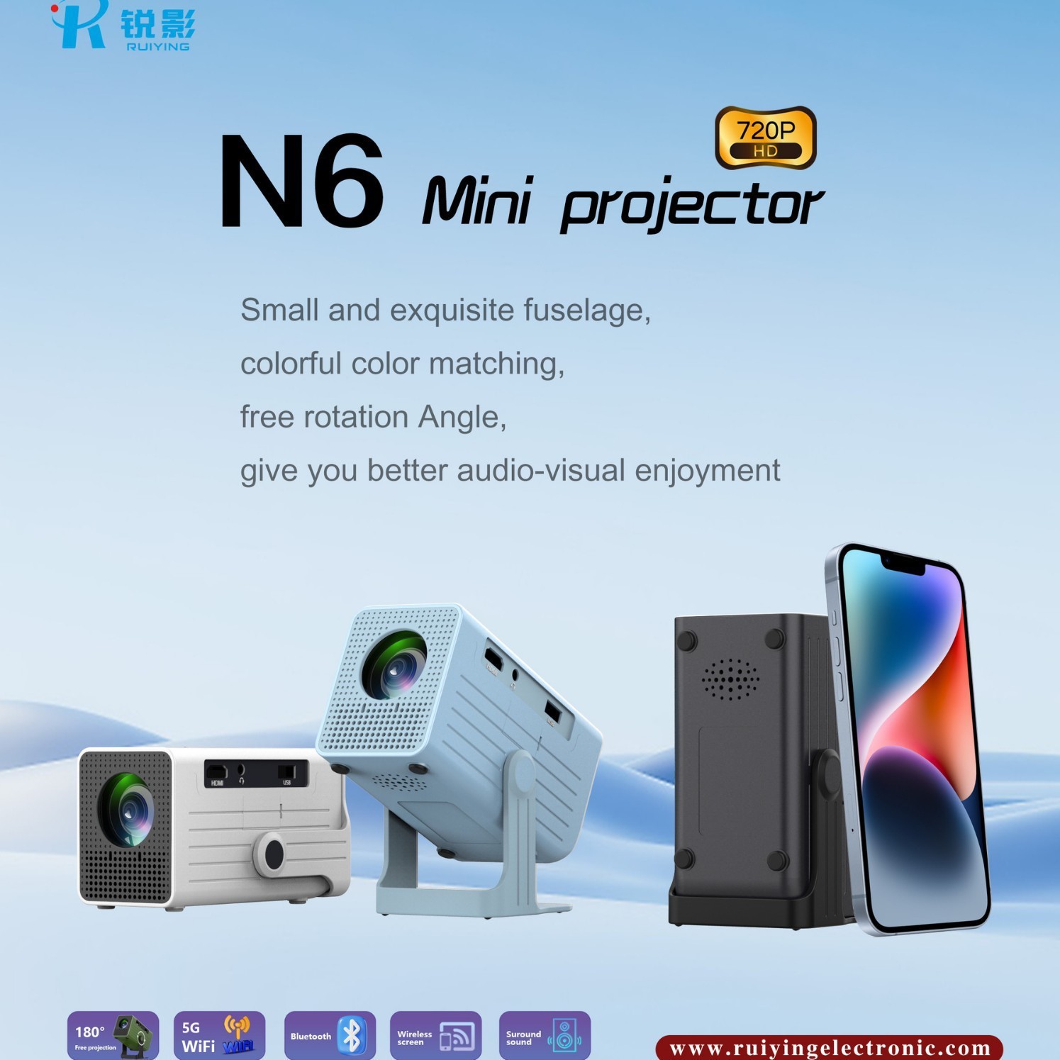2026 New Cross-Border Hot Selling Home Mini Portable Projector Android Outdoor Home Theater Factory Wholesale