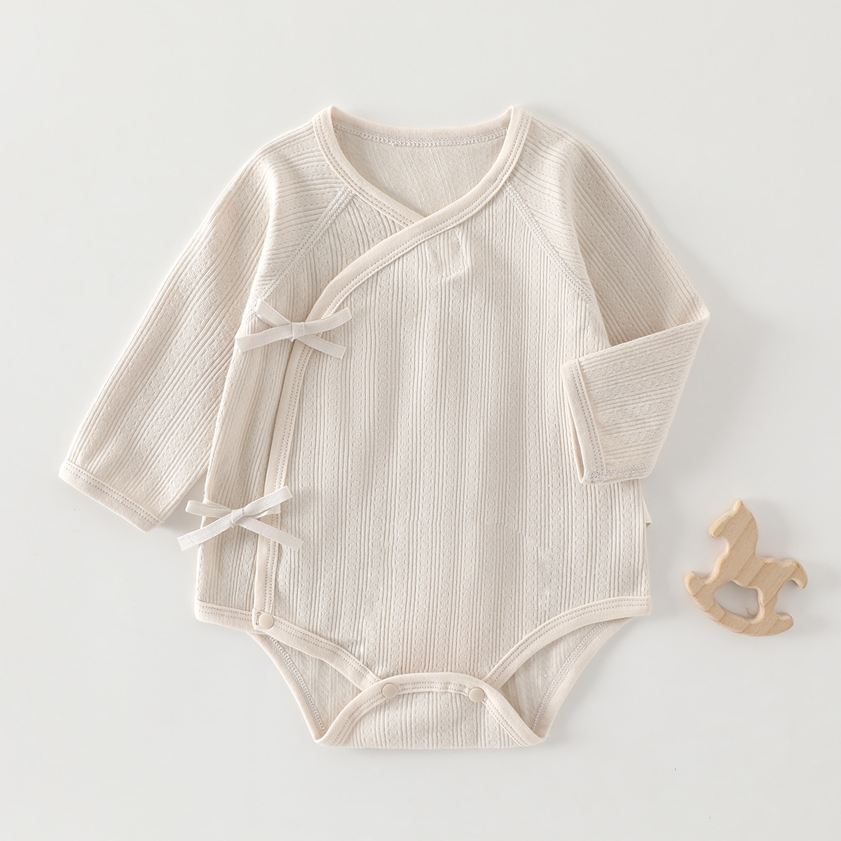 Baby romper, spring and autumn baby triangle romper, pure cotton newborn long-sleeved bodysuit, seamless Class A crawling suit