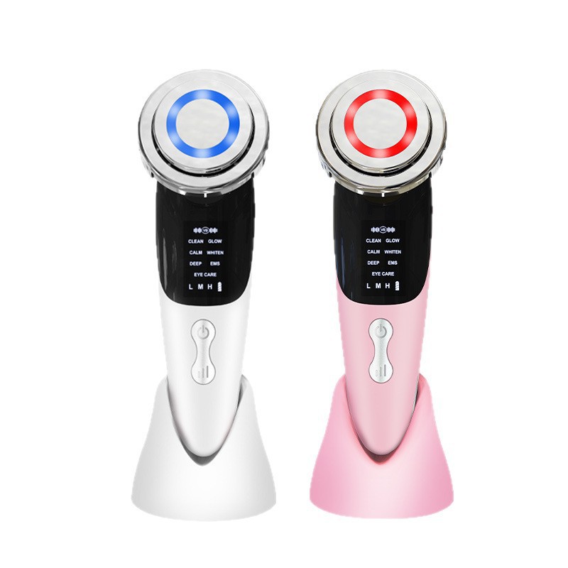 Cross-border ems microcurrent facial beauty device, lifting and firming home introduction device, facial hot compress photon skin rejuvenation device