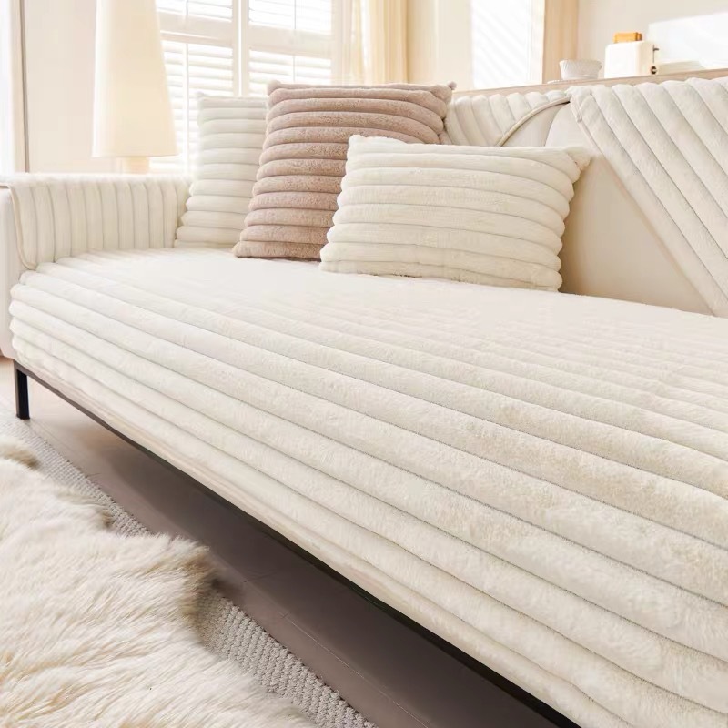 Plush sofa cushions with a soft, plush feel, thickened for winter, new style for autumn/winter 2025, light luxury design.