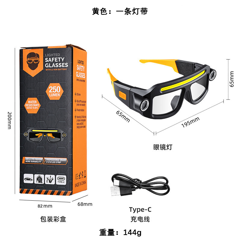 The new cross-border high-intensity glasses lamp, smart sensor headlamp, multi-functional, compact and portable TYPE-C rechargeable lighting lamp