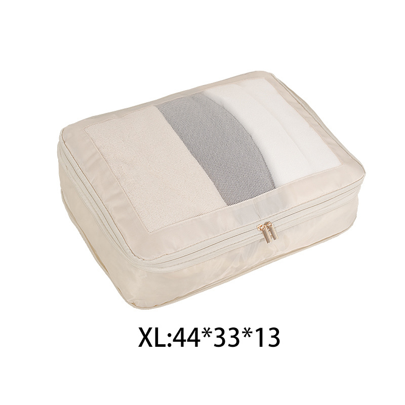 New twill compression travel bag set of six pieces, portable toiletry and storage bag for business trips, and clothing classification storage bag