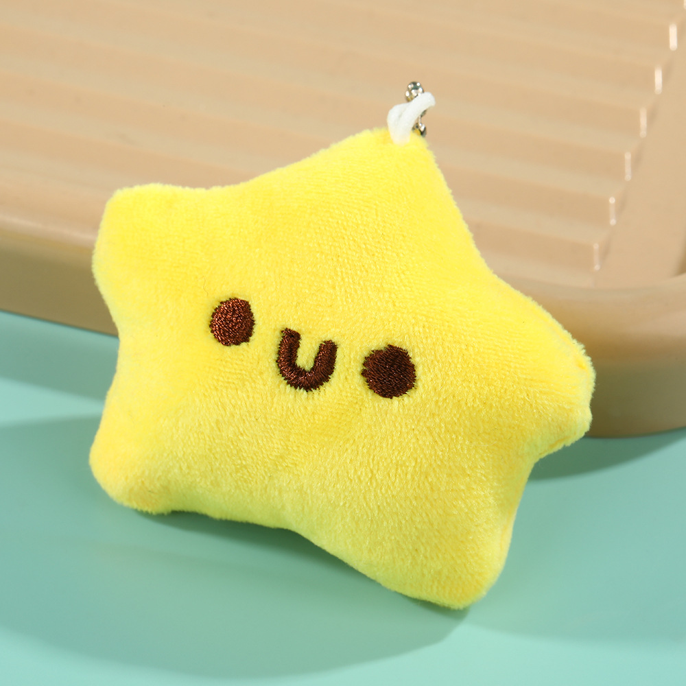 Katong Star plush toy, soft and cute five-pointed star pendant, plush bag pendant, fun keychain small gift