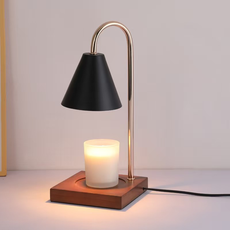 Cross-border exclusive candle lamp, flameless aromatherapy lamp, solid wood bedroom eye-protecting table lamp, light luxury candle lamp with a high-end feel.