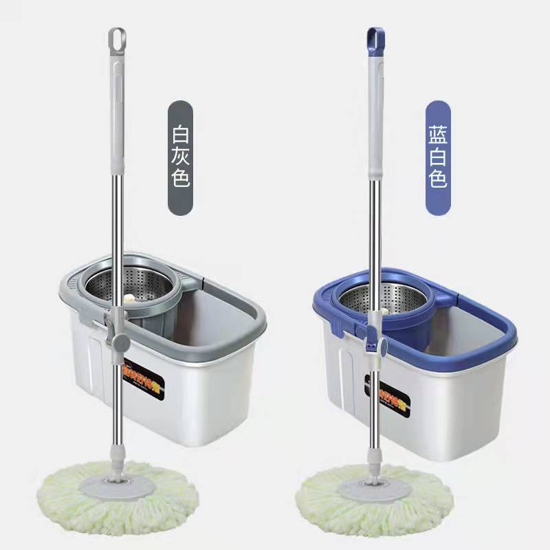 Household dual-drive rotating dry and wet dual-purpose hand-washing mop, lazy mop set, spin dry and clean mop cloth