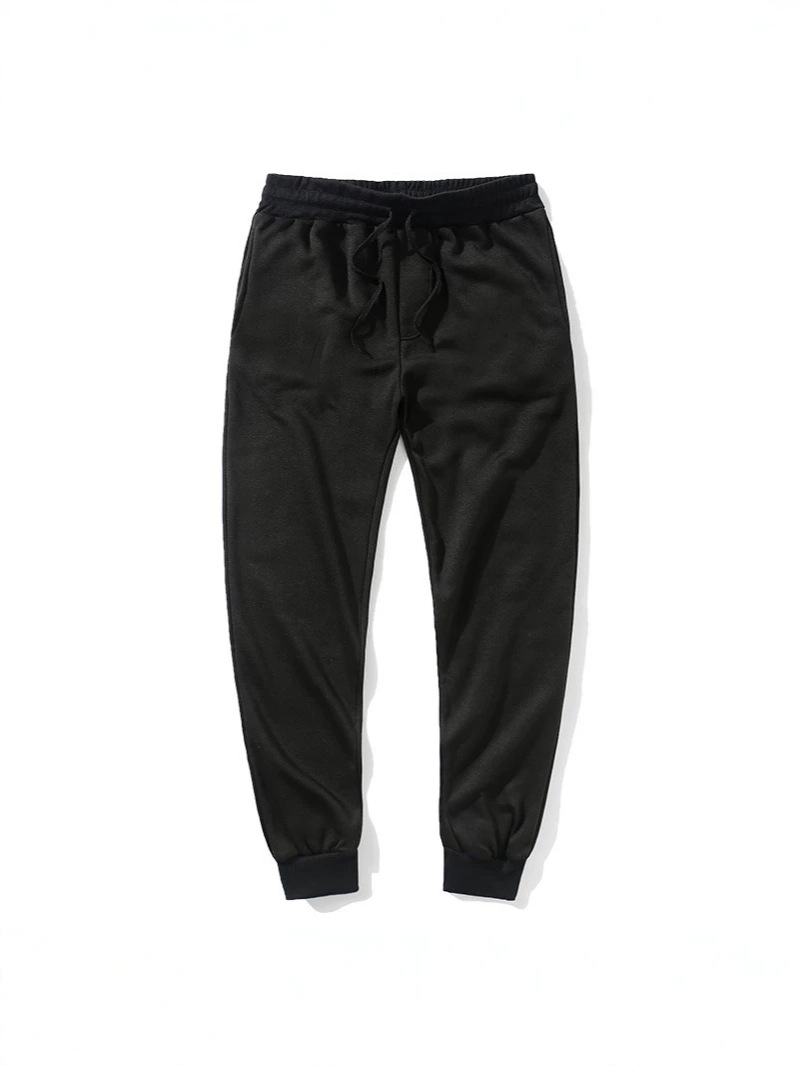 Cross-border trade autumn and winter fleece pants for men, trendy, casual and versatile sports sweatpants, thick and warm tight-fitting pants