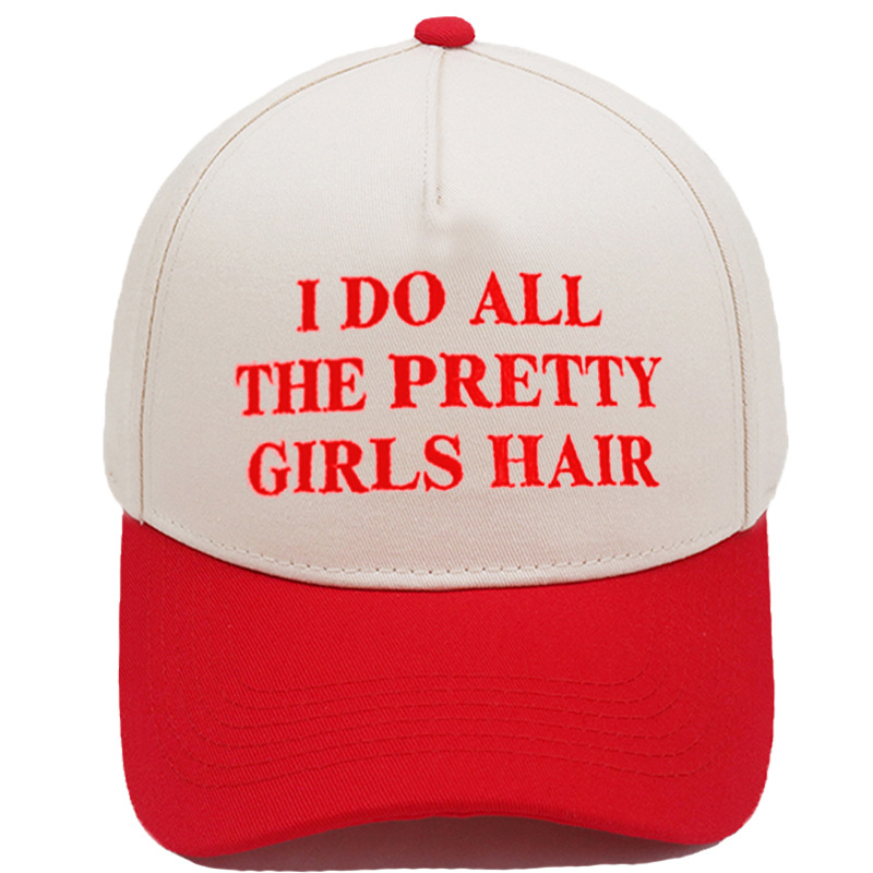 Cross-border I DO ALL THE PRETTY GIRL S HAIR Color Block Embroidered Baseball Cap for Men and Women Casual Hat