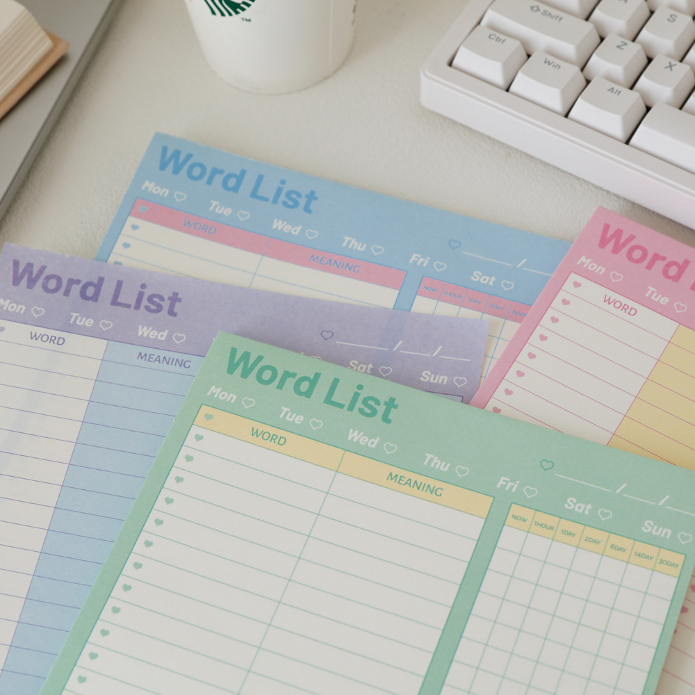 English vocabulary notebook, simple everyday grid notebook, high-value Instagram-worthy student-specific memo pad/draft notebook, B5 size paper notebook.