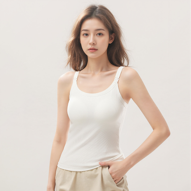 [Category A] Maternity/Nursing Tank Top, Thin Summer Style, Wire-Free, No Need to Wear a Bra, Includes Breast Pads