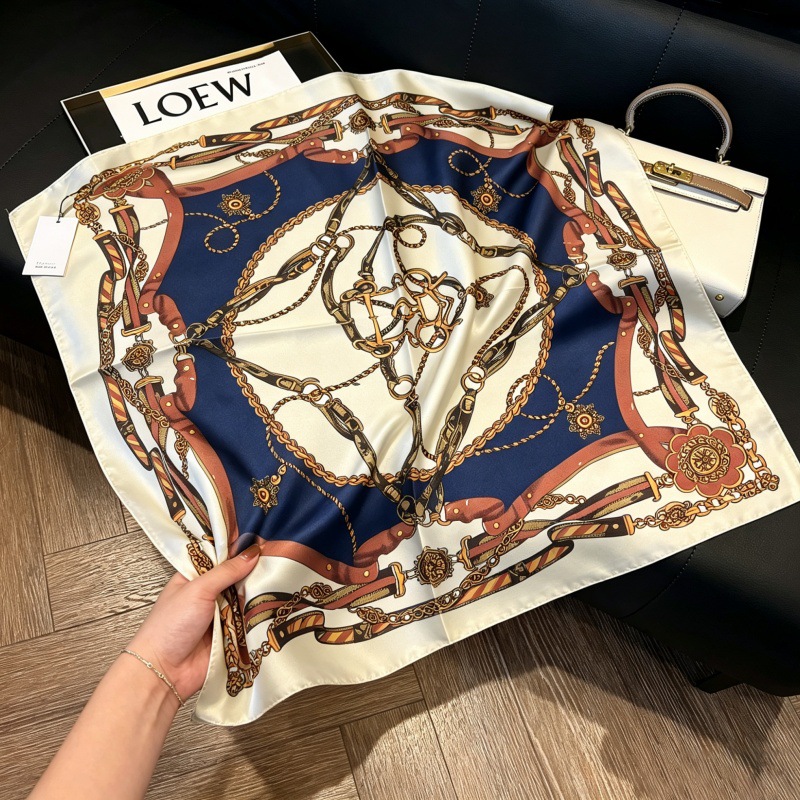 Collection 9: New Summer Women's Scarves, 70x70cm Square Scarves, Versatile Thin Etiquette Scarves for Professional Shirts and Suits