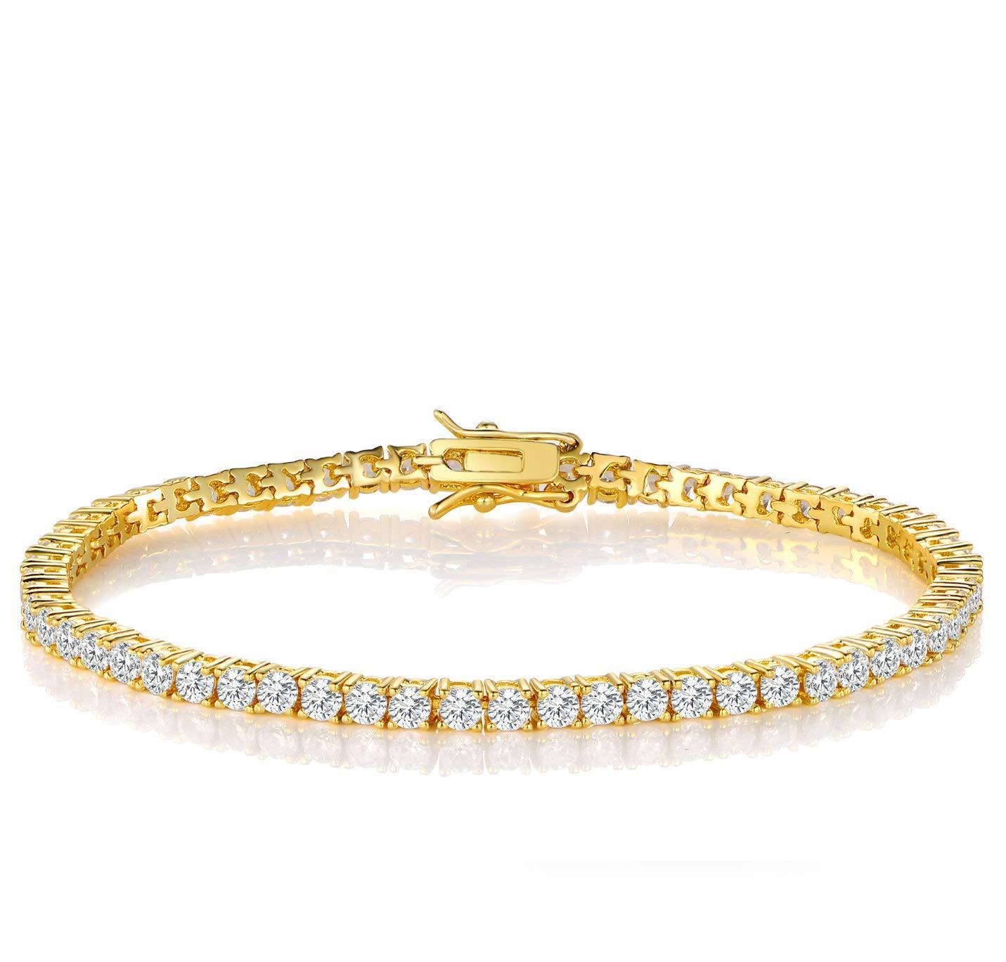 3mm copper-inlaid zircon tennis bracelet for cross-border trade from Europe and America, hip-hop, simple and elegant, super shiny, single-row batch full of diamonds