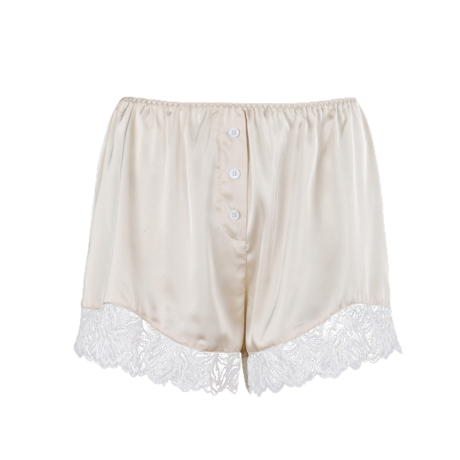 New Spring/Summer 2026 off-the-shoulder, versatile, tight-waisted, lace-trimmed shorts with a stylish and elegant design for casual women