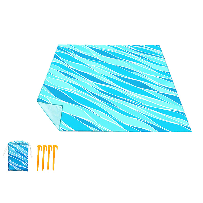 Cross-border hot-selling large-size beach mat, portable picnic mat, camping mat, microfiber printed beach towel