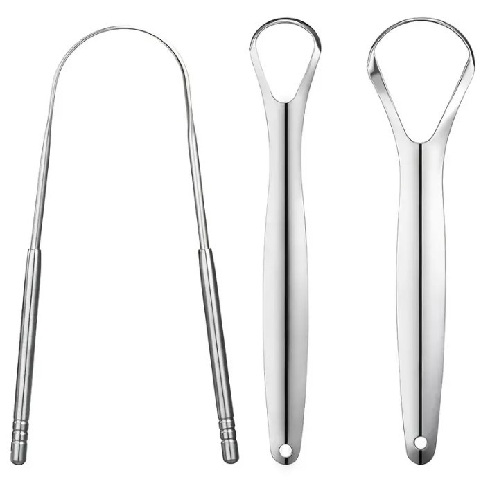 Hot-selling oral hygiene device made of 304 stainless steel, removes bad breath, cleans tongue and tongue coating, tongue brush, tongue scraper.