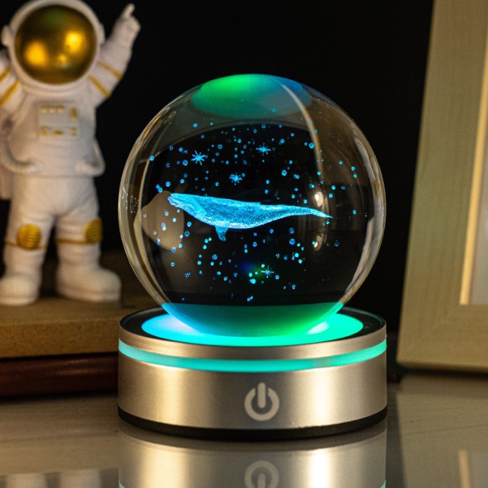 Luminous crystal ball three-dimensional night light, RGB color light atmosphere decoration, creative LED light, cross-border crystal ball gift light