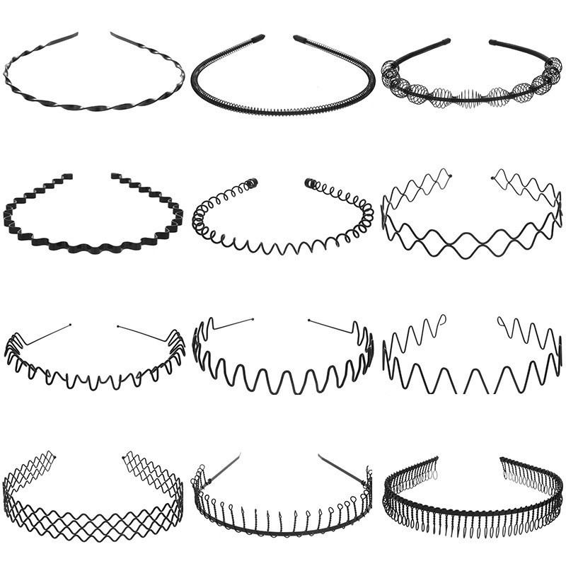 Men's headband, trendy, invisible, sports headband, slicked-back hair, hair clip, versatile iron wire headband.