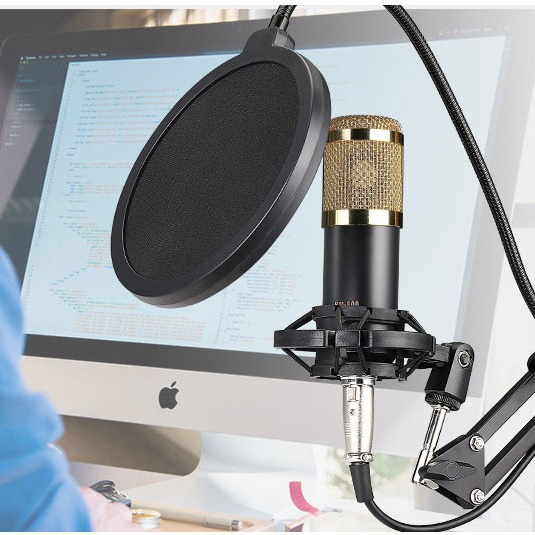 Cross-border exclusive BM800 condenser microphone for computer USB broadcasting equipment, shouting, recording, and live streaming kit, 16-microphone.