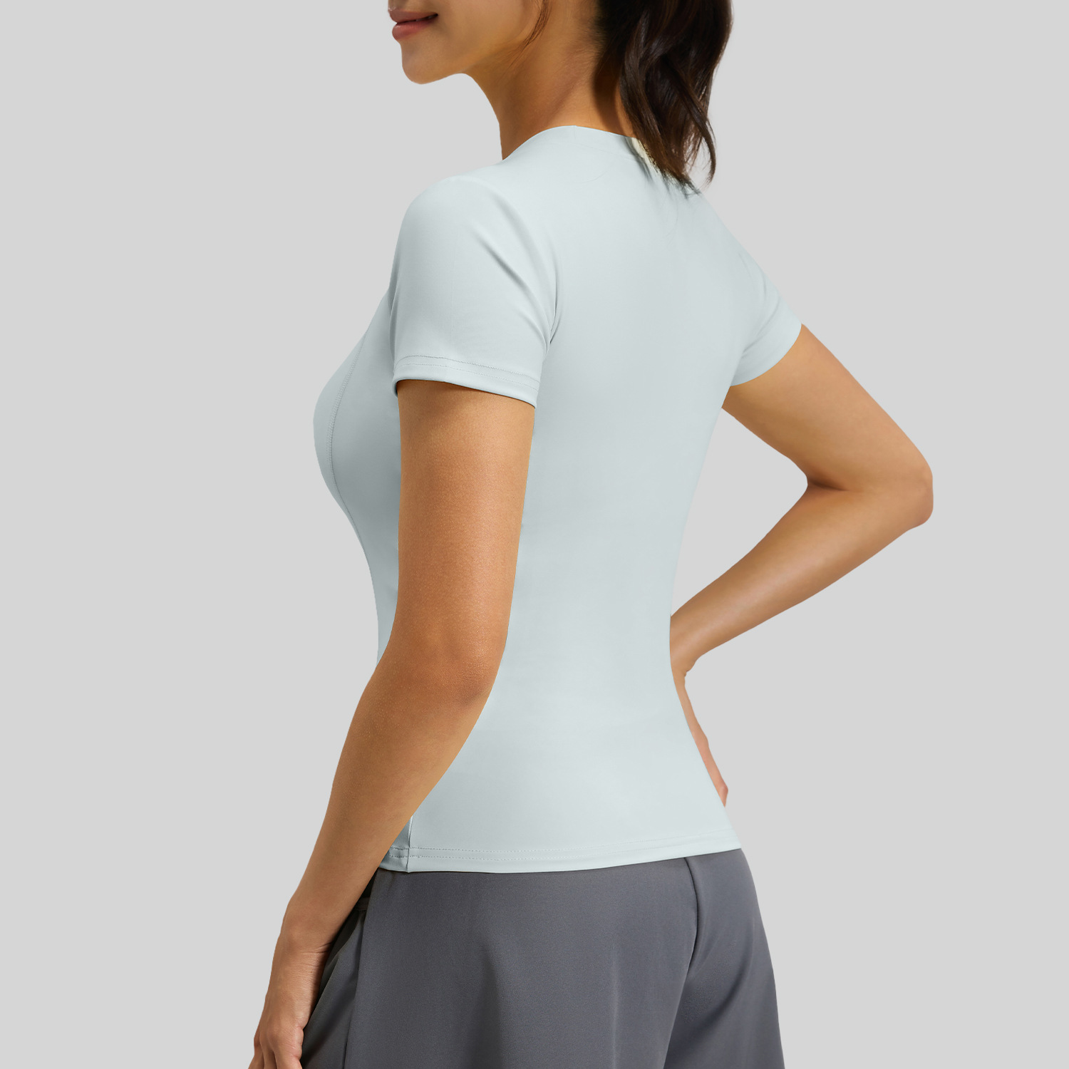 Summer Thin Sports Fit Yoga Wear Short Sleeve Running Fitness Top T-Shirt