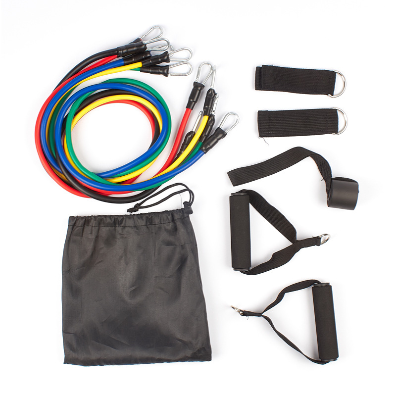 11-piece resistance band set for home fitness, elastic rope, chest muscle training, multi-functional resistance rope