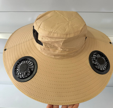 2025 Solar dual-fan sunshade Fisherman's hat, outdoor activity UV protection and sun protection, large brim breathable and sun protection