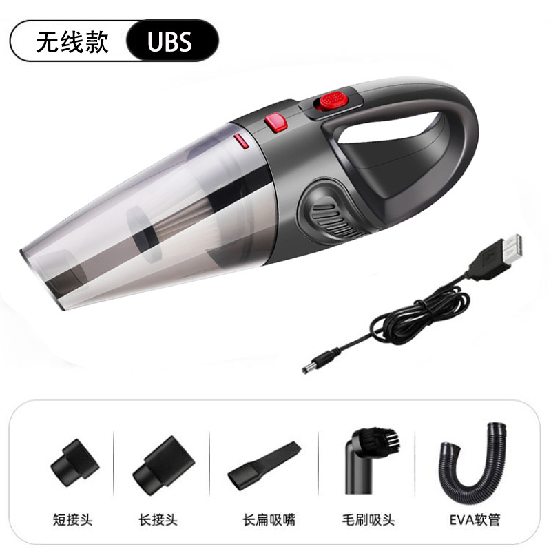 Car cordless vacuum cleaner, rechargeable, handheld, high-power, strong suction, hair removal, English, cross-border, portable