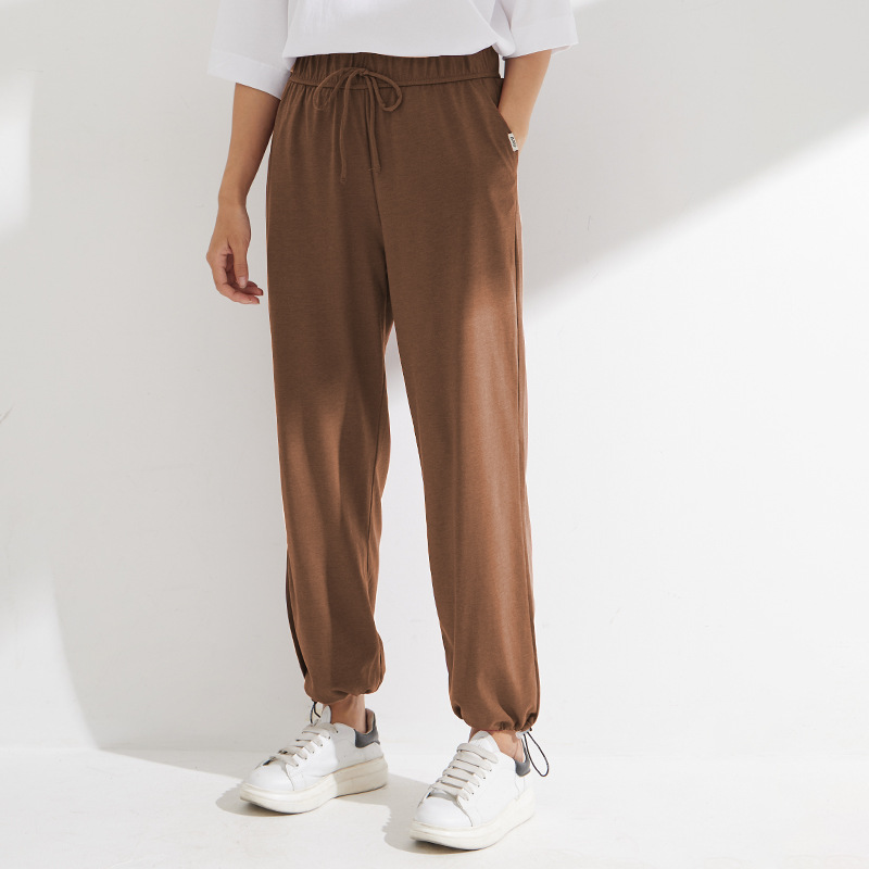 Women's Ice Silk Harem Pants, Cropped, Short Cotton Linen Pants, Summer Sun Protection and Mosquito Repellent Pants, Makes Legs Look Longer