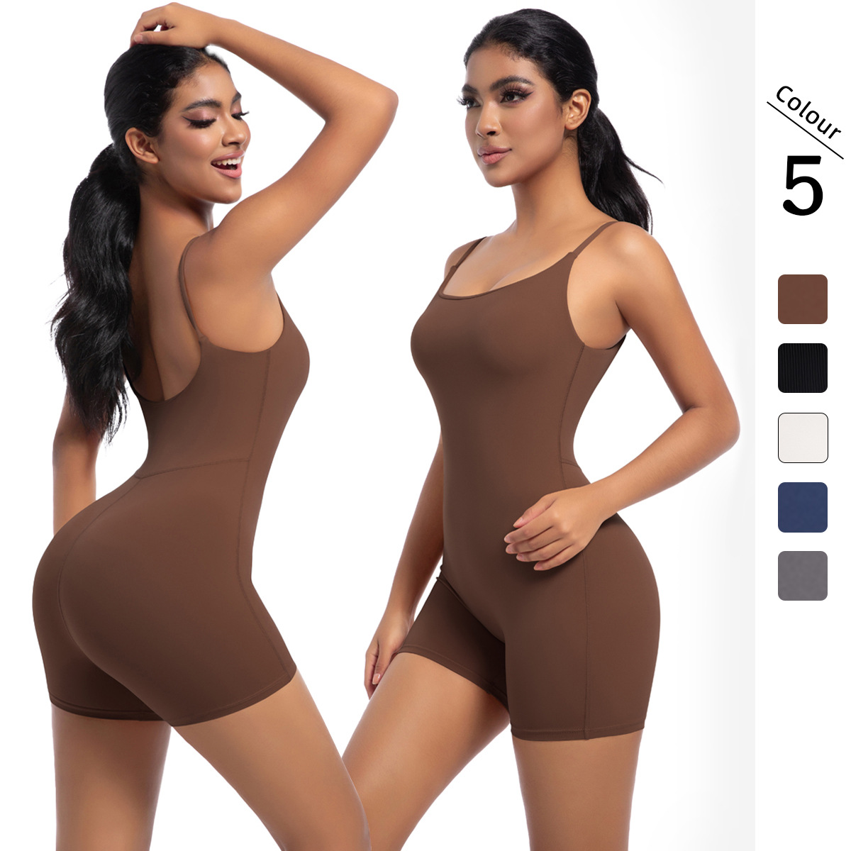 New European and American cross-border style nude yoga suspender bodysuit for dance, running, fitness, and sports.