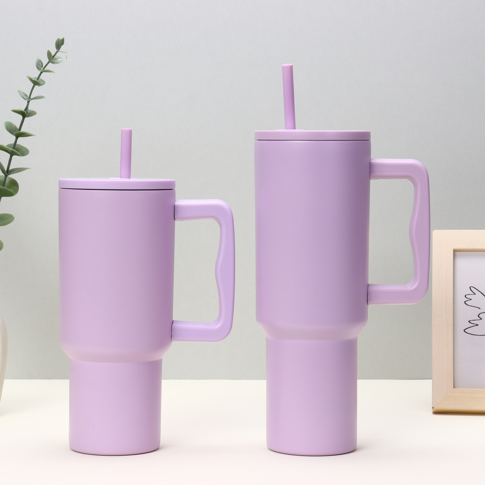 Cross-border 40oz Handle Car Mug 304 Stainless Steel Insulated Mug Simple Portable Ice King Mug Large Capacity Straw Mug