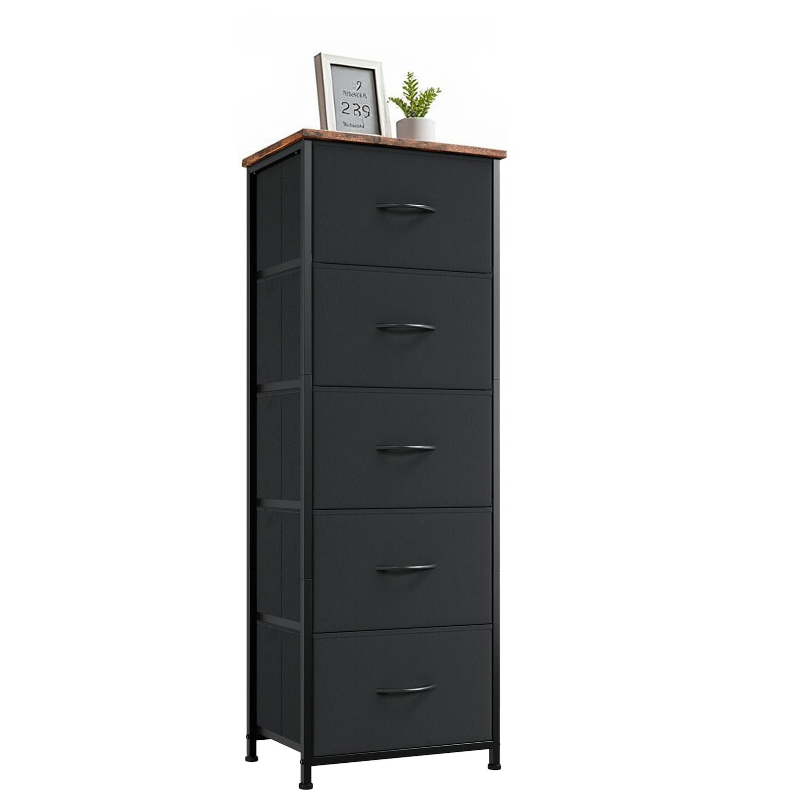 Foreign trade cross-border bedside table, chest of drawers, small dressing table, five-drawer multi-layer storage cabinet with fabric drawers
