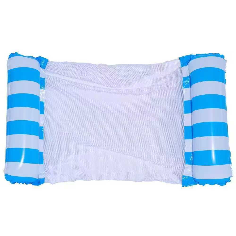 Inflatable hammock with net, foldable, dual-purpose backrest, floating, water-draining recreational lounge chair, floating sofa, floating raft.